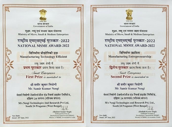 National MSME Awards 2022: Double Recognition for Technological & Entrepreneurial Excellence